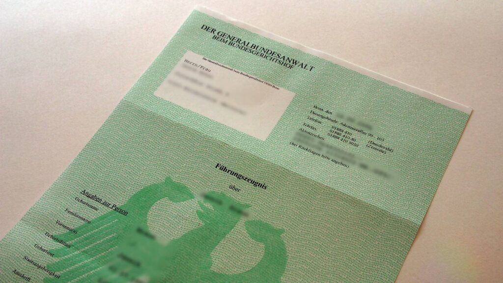 polizeiliches Führungszeugnis